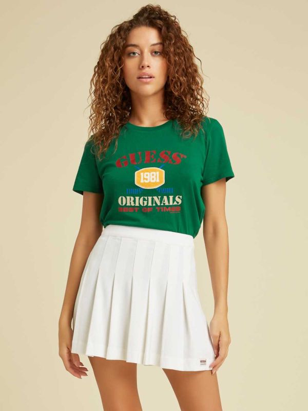 Guess Original Easy Logo T-shirt Dam Gröna | 178356-BIO