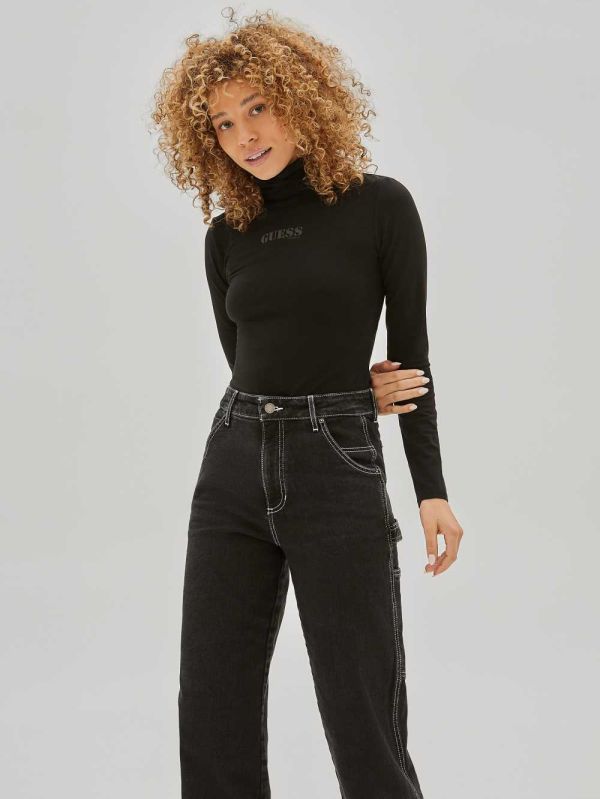 Guess Original Kit Logo Bodysuit Dam Svarta | 624037-VNJ