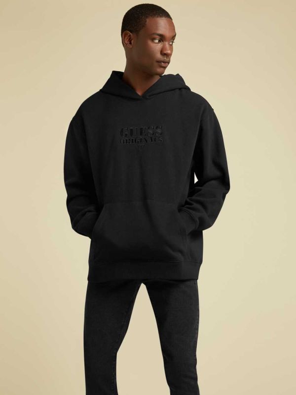 Guess Original Kit Logo Hoodie Herr Svarta | 842901-NBW