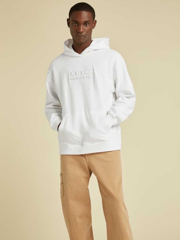 Guess Original Kit Logo Hoodie Herr Vita | 639207-JTS