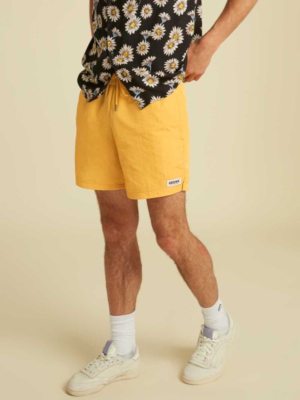 Guess Original Kit Nylon Shorts Herr Mango Gula | 123485-VUI
