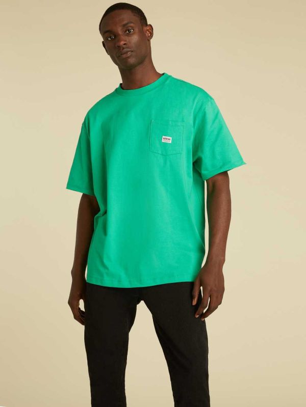 Guess Original Kit Pocket T-shirt Herr Gröna | 658479-BMR