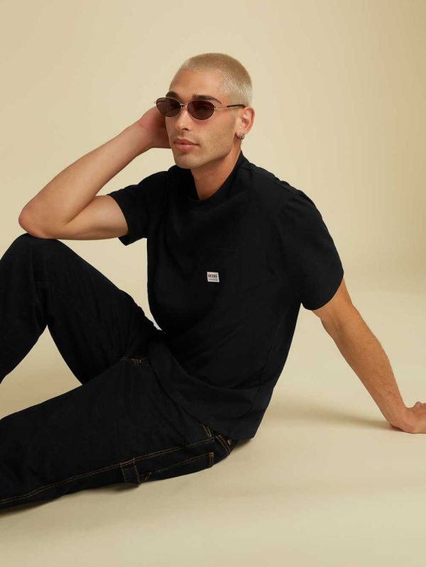 Guess Original Kit Pocket T-shirt Herr Svarta | 754023-ZQW