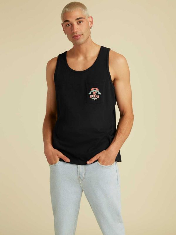 Guess Original Logo Linnen Herr Svarta | 690231-QSG