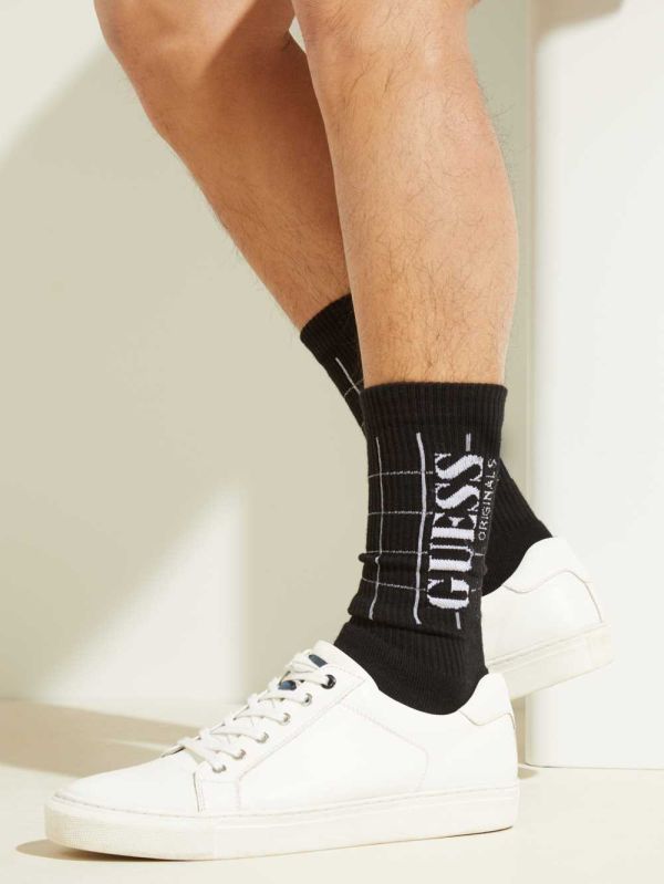 Guess Original Logo Strumpor Herr Svarta | 369821-MQI