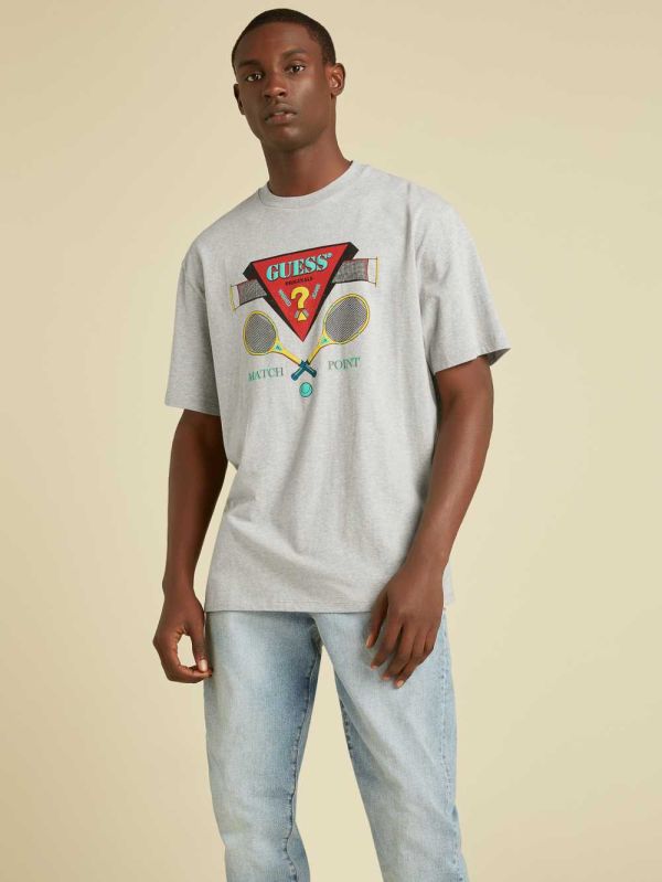 Guess Original Logo T-shirt Herr Mörkgrå | 241680-ISR