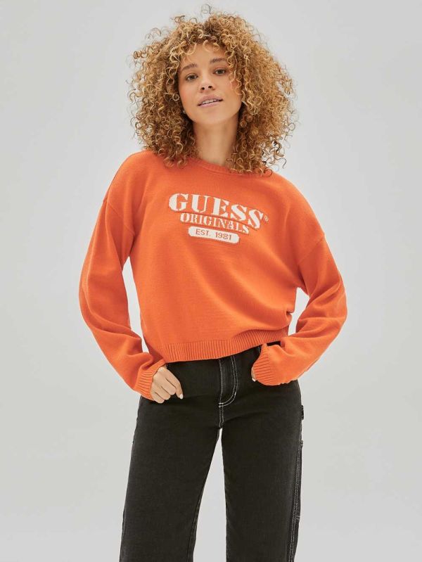 Guess Original Logo Tröjor Dam Orange | 971438-XPC