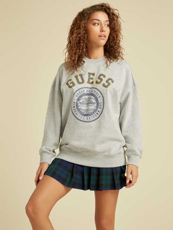 Guess Original Oversized Pullover Sweatshirt Dam Ljusgrå | 632701-OAN