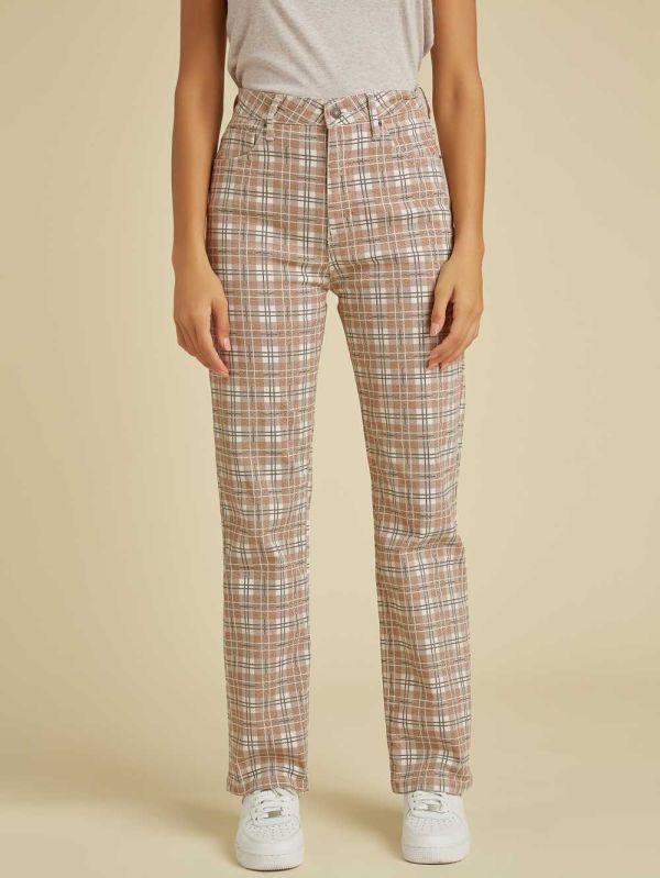 Guess Original Plaid Mom Jeans Dam Bruna Olika Färger | 531092-MEN