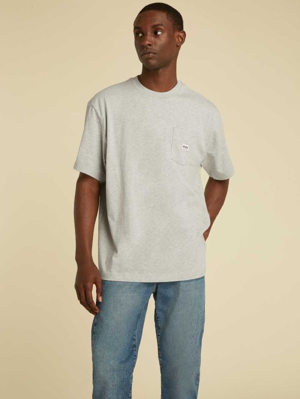 Guess Original Pocket T-shirt Herr Ljusgrå | 596328-YJI
