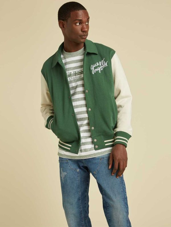 Guess Original Varsity Inspired Jacka Herr Mörkgröna Olika Färger | 341672-OCX