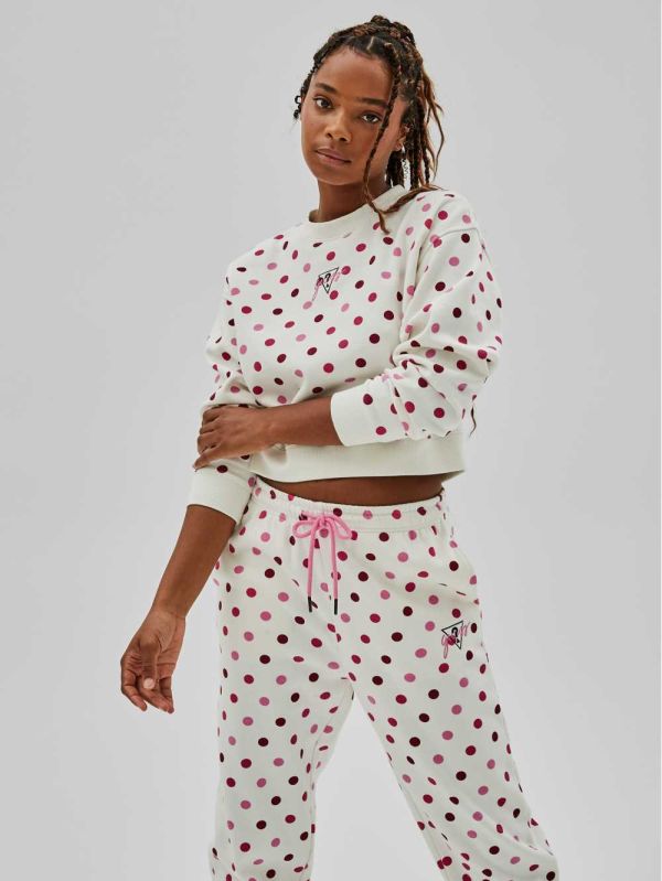 Guess Original x Anna Nicole Smith Polka Dot Sweatshirt Dam Lila | 950813-HPQ