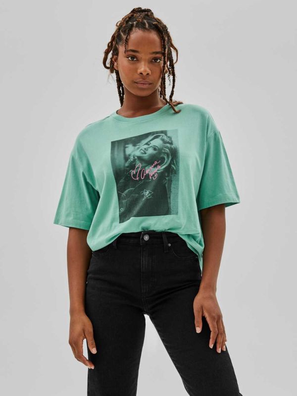 Guess Original x Anna Nicole Smith T-shirt Dam Gröna Blå | 317482-CAJ