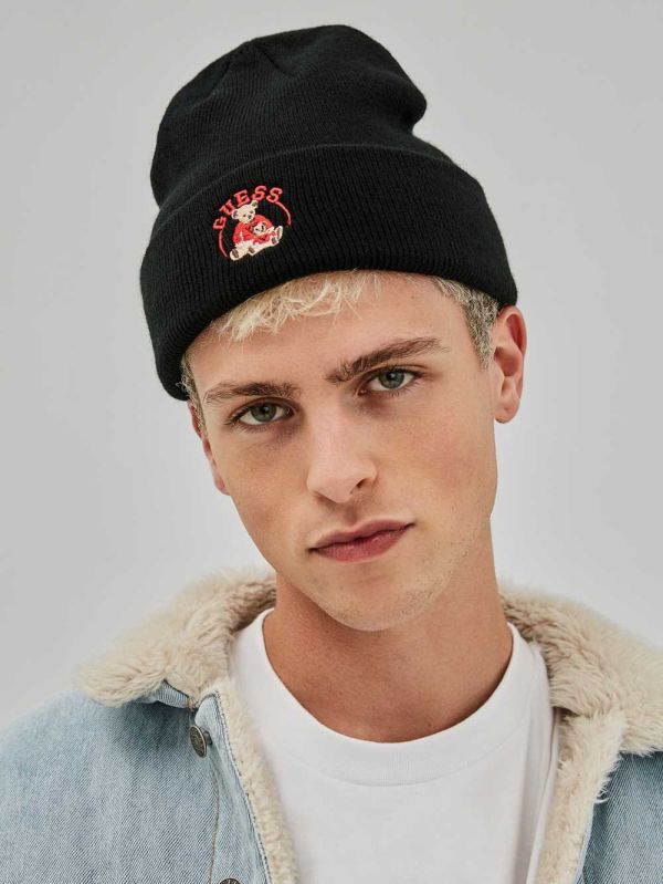 Guess Original x Bear Logo Mössa Herr Svarta | 528403-UMF