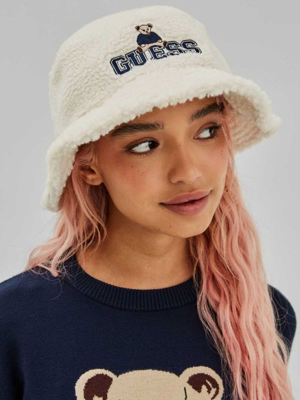 Guess Original x Bear Sherpa Bucket Hatt Dam Vita | 450392-LAE