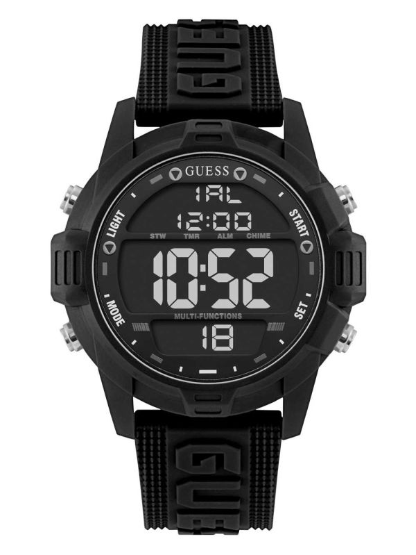 Guess Oversized Black Silicone Analog and Digital Klocka Herr Svarta | 937645-URJ