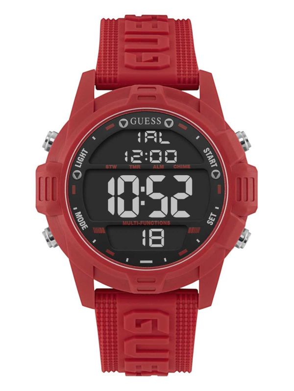 Guess Oversized Red Silicone Analog and Digital Klocka Herr Röda | 025398-HOK