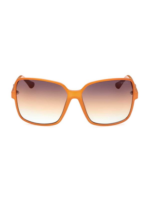 Guess Oversized Square Logo Solglasögon Dam Orange | 984065-WIT