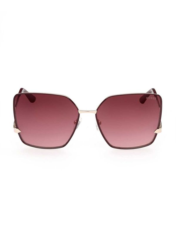Guess Oversized Square Zigzag Solglasögon Dam Guld | 349507-FJN