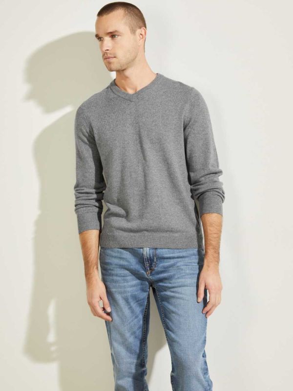 Guess Owen V-Neck Tröjor Herr Grå | 730248-EAB