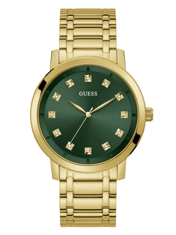 Guess Paragon Gold-Tone and Green Analog Klocka Herr Olika Färger | 768420-EXO