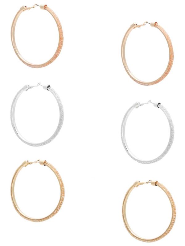 Guess Patricia Multi-Tone Hoop Set Örhängen Dam Olika Färger | 964705-FUM
