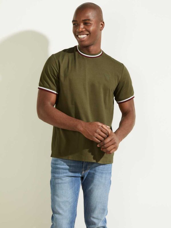 Guess Paul Ringer T-shirt Herr Olivgröna | 691834-GVD