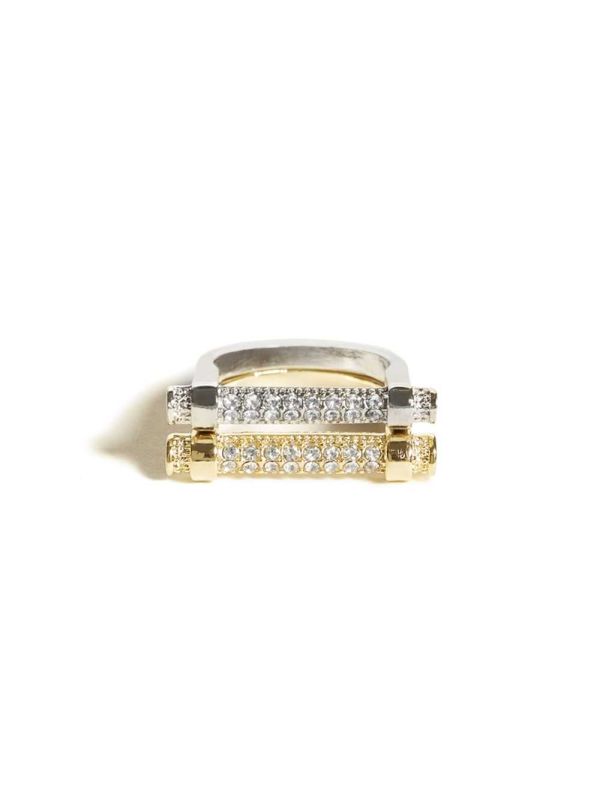 Guess Pavé Bar Ring Set - Size 7 Ringar Dam Guld Olika Färger | 816093-NKF