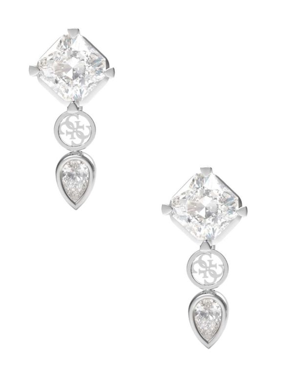 Guess Pendant and Quattro G Logo Drop Örhängen Dam Silver | 651082-UIQ