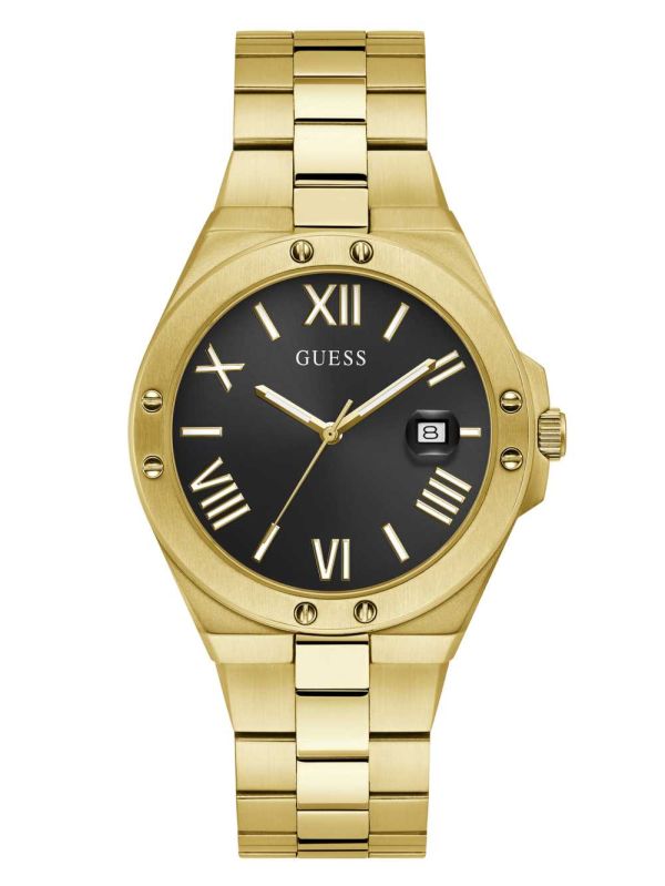Guess Perspective Gold-Tone and Black Analog Klocka Herr Olika Färger | 310527-LQA