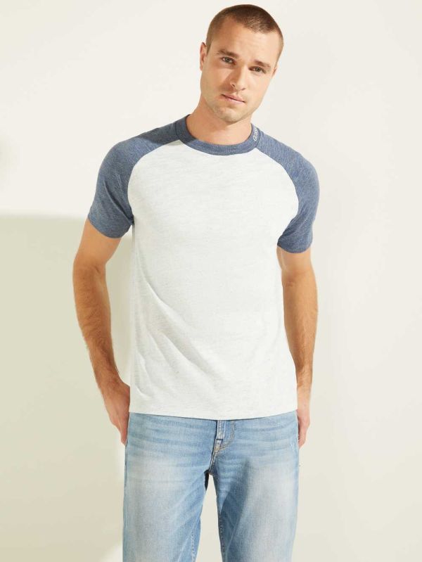 Guess Playa Raglan T-shirt Herr Blå | 312584-OSL