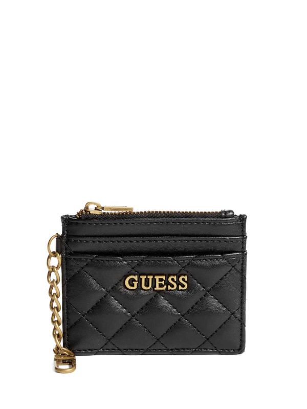 Guess Quilted Card Holder Plånbok Dam Svarta | 186392-UPD
