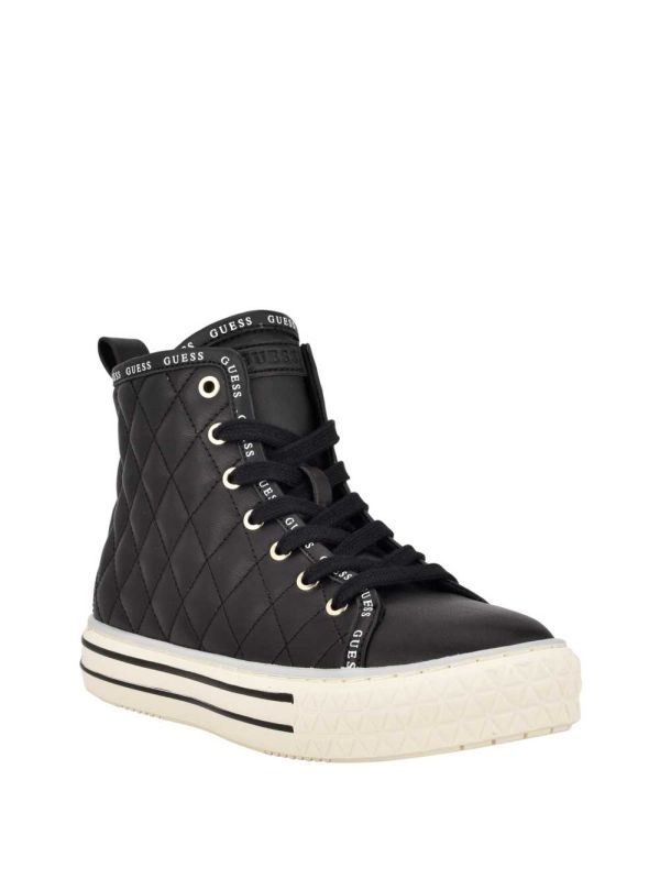 Guess Quilted High-Top Sneakers Dam Svarta Olika Färger | 645371-TUV