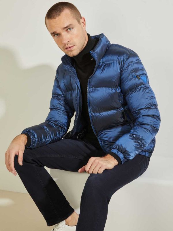 Guess Quilted Puffer Jacka Herr Blå | 685039-VJC