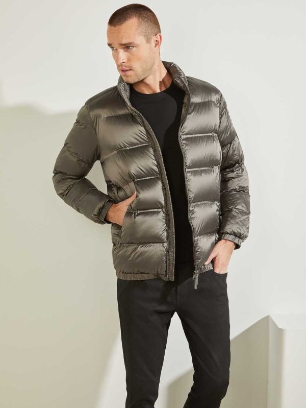 Guess Quilted Puffer Jacka Herr Gröna | 816049-LSX