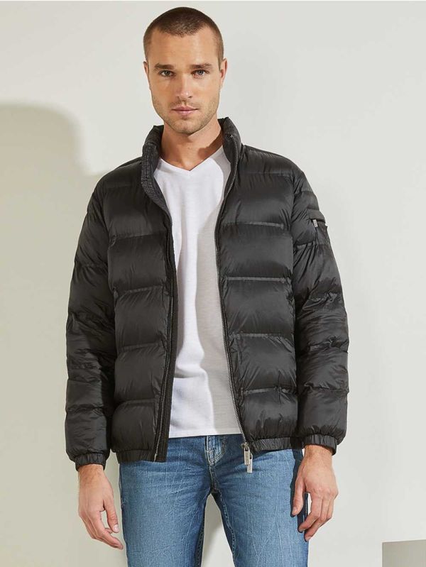 Guess Quilted Puffer Jacka Herr Svarta | 438206-VKO