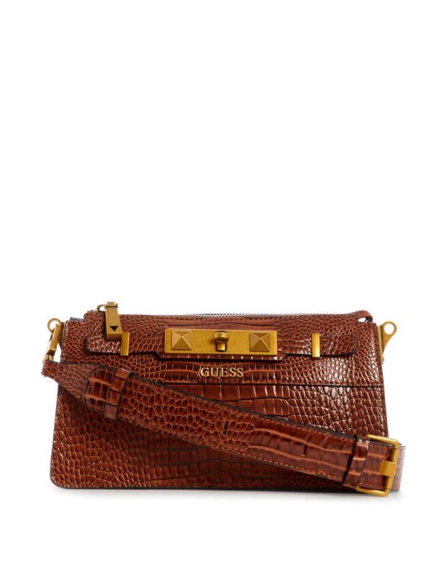 Guess Raffie Mini Crossbody Väska Dam Bruna | 739568-HBZ