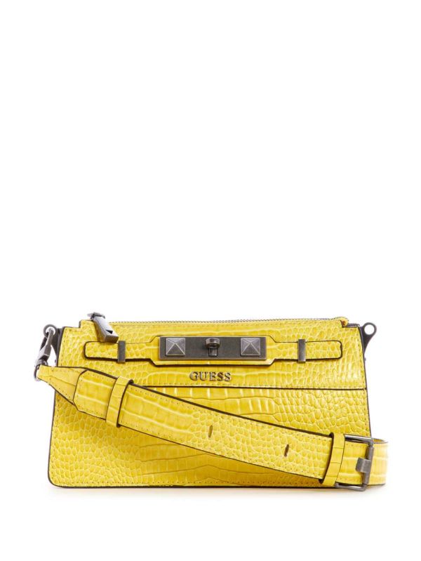 Guess Raffie Mini Crossbody Väska Dam Gula | 960471-ETX