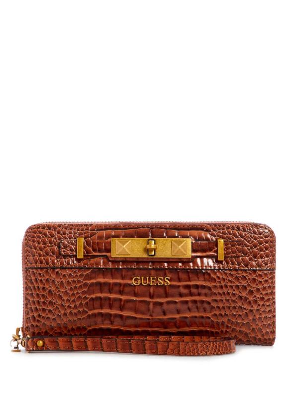 Guess Raffie Zip-Around Crossbody Väska Dam Bruna | 341025-HRL