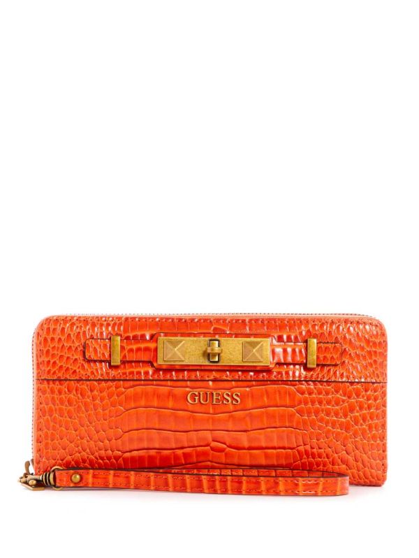 Guess Raffie Zip-Around Crossbody Väska Dam Orange | 507139-GXO