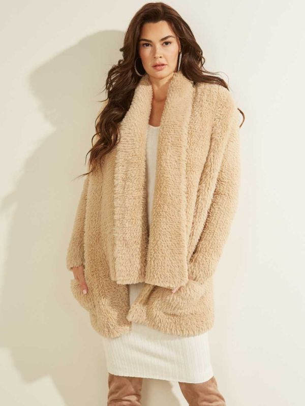 Guess Rebecca Faux-Fur Jacka Dam Beige | 106495-XBA