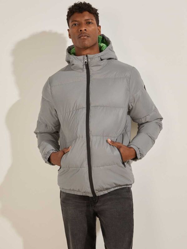 Guess Reflective Puffer Jacka Herr Silver | 856142-NAZ
