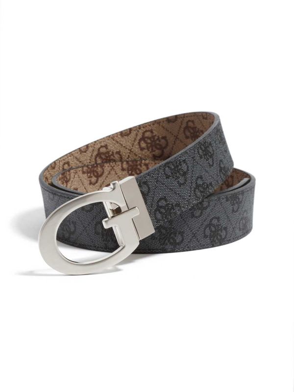 Guess Reversible Logo Bälte Herr Svarta Bruna | 957206-PEM