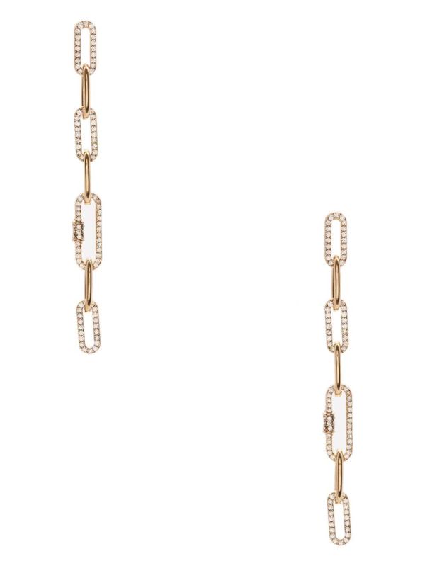 Guess Rhinestone Chain-Link Linear Örhängen Dam Guld | 263504-OPM