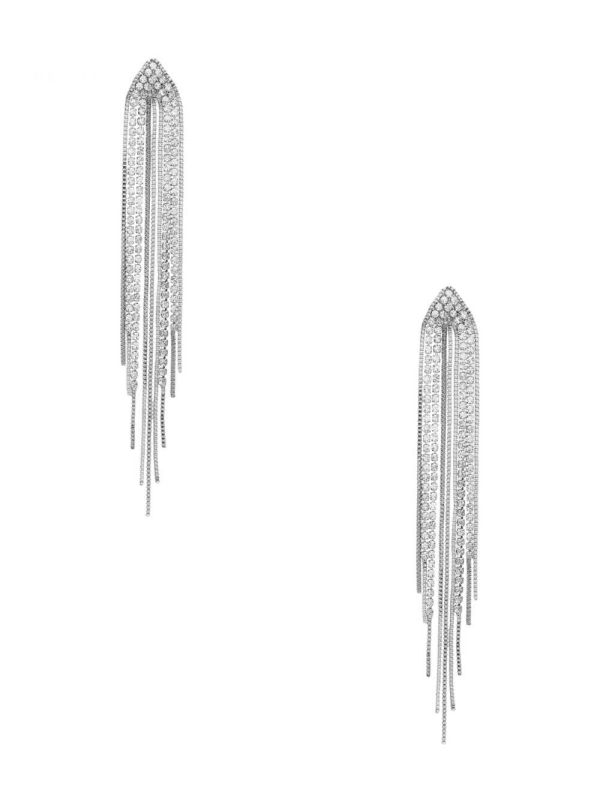 Guess Rhinestone Fringe Linear Örhängen Dam Silver | 046387-VZN