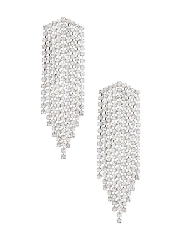 Guess Rhinestone Fringe Örhängen Dam Silver | 780439-UVW