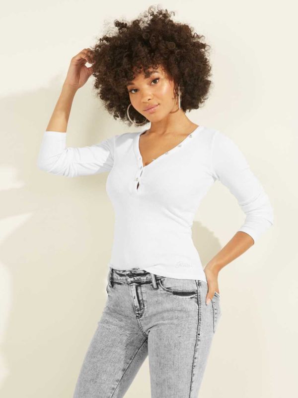 Guess Rhinestone Logo Henley Blast Dam Vita | 895372-WEC