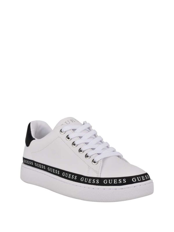 Guess Rinzed Logo Trim Low-Top Sneakers Dam Vita Olika Färger | 168205-VBX