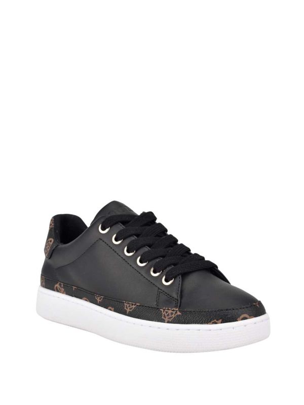 Guess Rinzed Logo Trim Low-Top Sneakers Dam Svarta Olika Färger | 350789-XRM