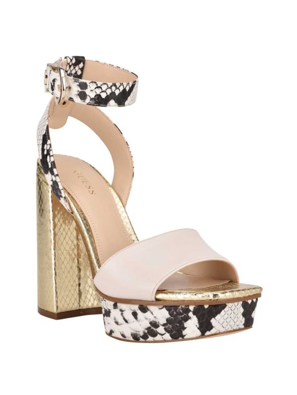 Guess Rippa Croc Platform Platå Sandaler Dam Vita Olika Färger | 386574-PDC